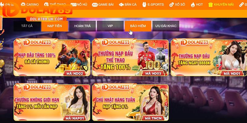 Nạp tiền DOLA789 – Hướng dẫn gửi tiền thành công chỉ trong 2 phút 2 Khuyến mãi nạp tiền DOLA789