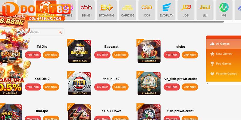Game bài DOLA789 – Điểm hẹn lý tưởng cho những người chơi thông thái 3 Các sảnh game bài dola789